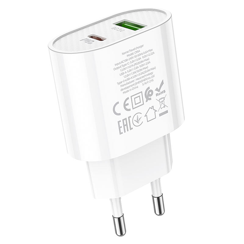 hoco c95a lineal pd20w qc3 wall charger eu certification