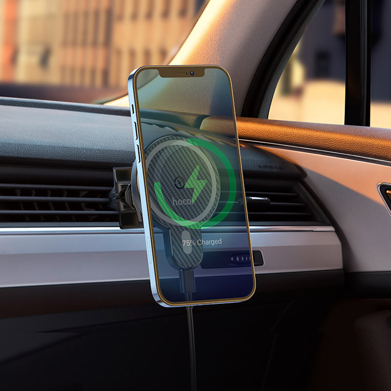 hoco ca85 ultra fast magnetic wireless charging car holder interior