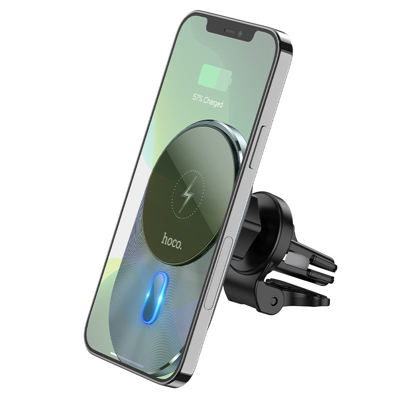 hoco ca91 magic magnetic wireless fast charging car holder phone