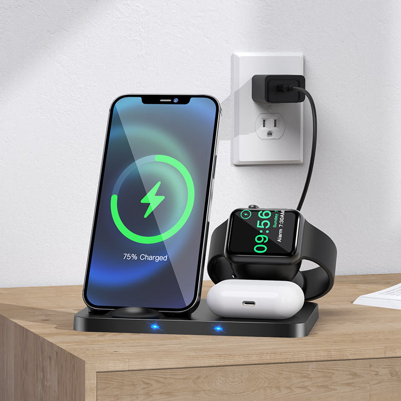 hoco cw33 ultra charge 3in1 vertical wireless fast charger charging