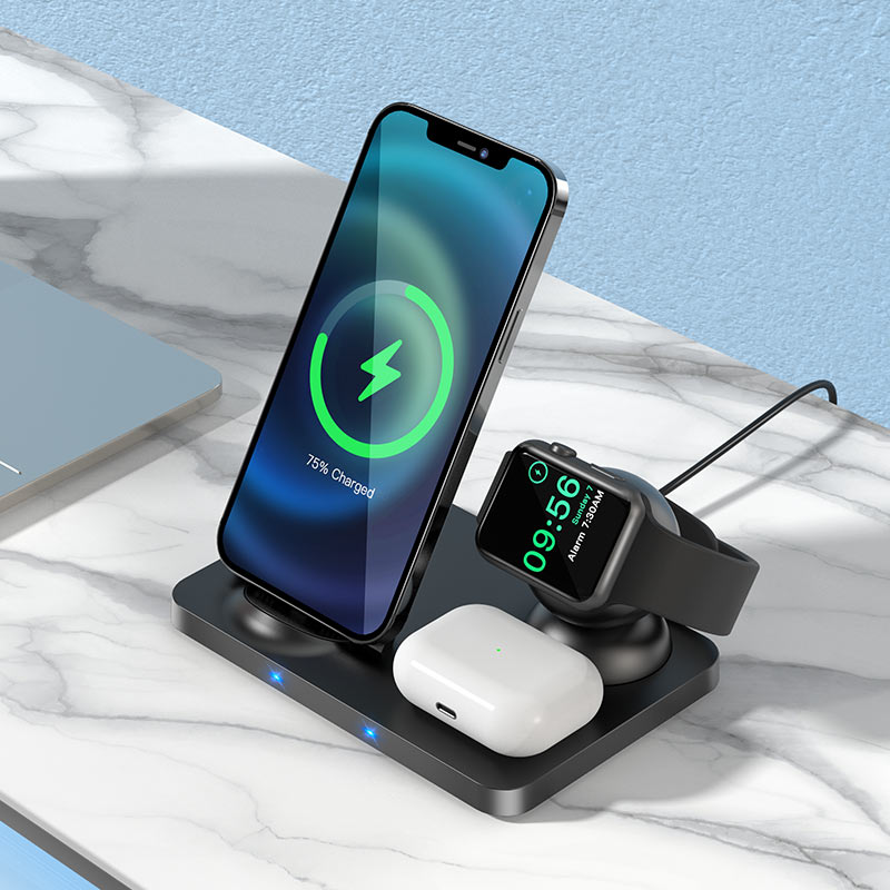 hoco cw33 ultra charge 3in1 vertical wireless fast charger interior