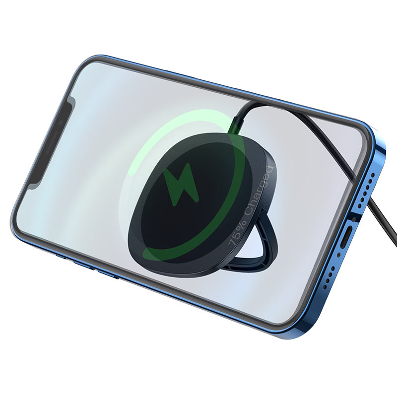 hoco cw35 core magnetic holder wireless fast charger phone black