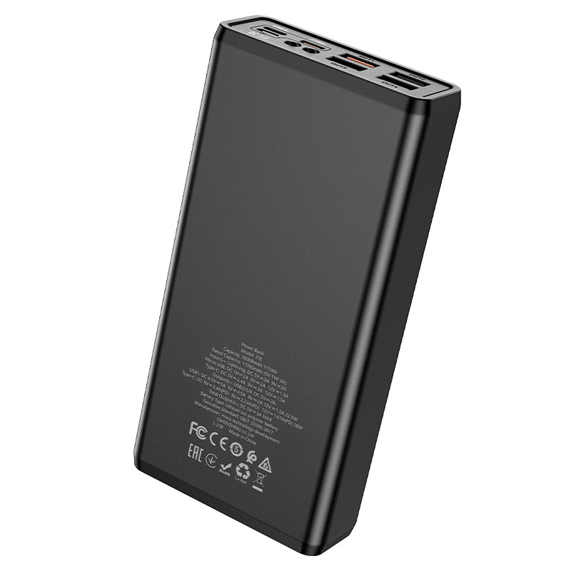 hoco j78 outstanding fully compatible power bank 30000mah back