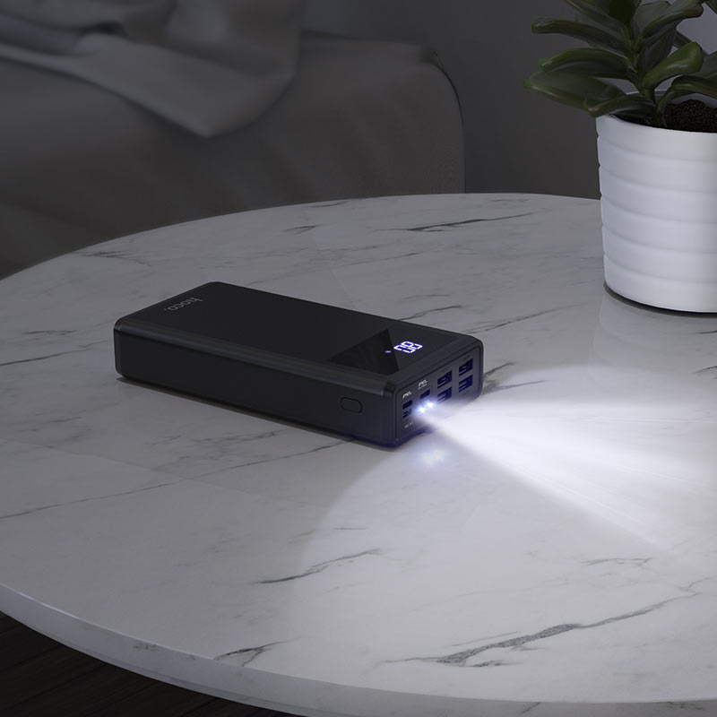 hoco j78 outstanding fully compatible power bank 30000mah flashlight