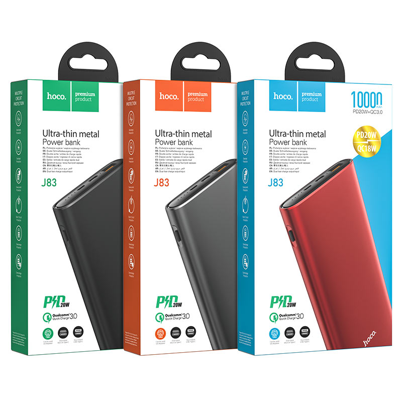 hoco j83 standard pd20wqc3 mobile power bank 10000mah packages