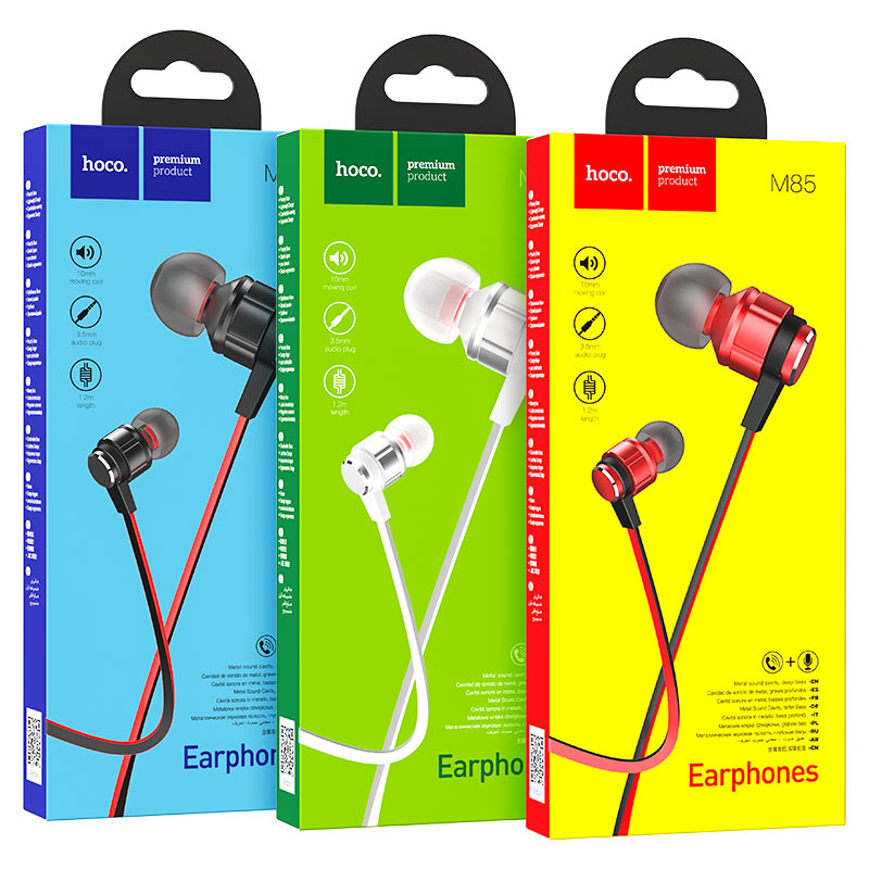 hoco m85 platinum sound universal earphone with mic packages