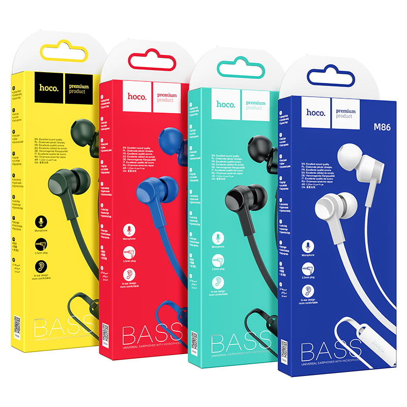 hoco m86 oceanic universal earphones with mic packages