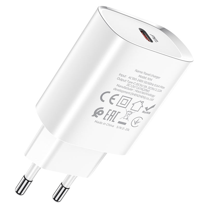 hoco n14 smart charging pd20w wall charger eu certification