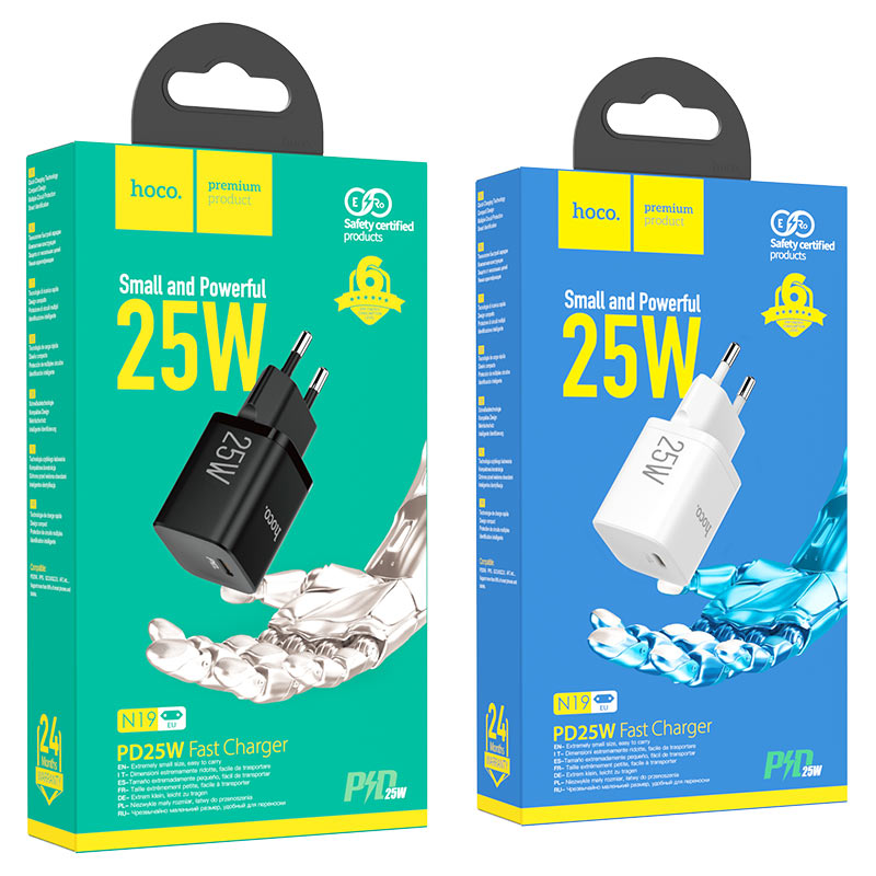 hoco n19 rigorous pd25w wall charger eu packages