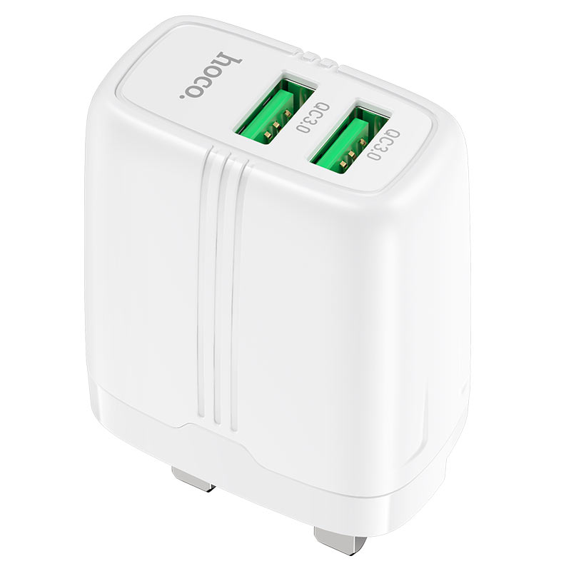 hoco nk2 dave dual port qc3 wall charger uk ports