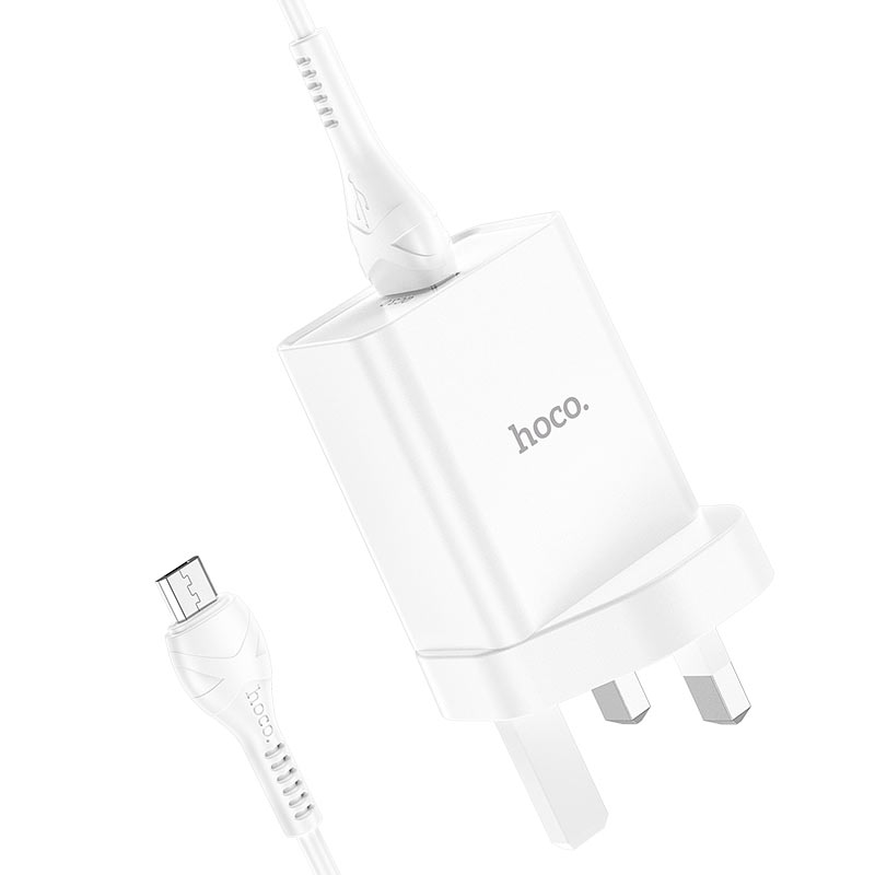 hoco nk5 seal single port qc3 wall charger uk set with micro usb cable