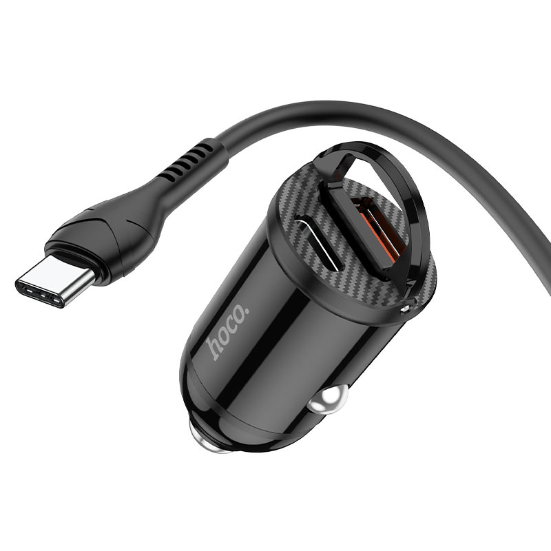 hoco nz2 link pd30w qc3 car charger set with type c to type c cable