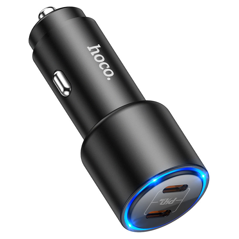 hoco nz3 clear way 40w dual port pd car charger light
