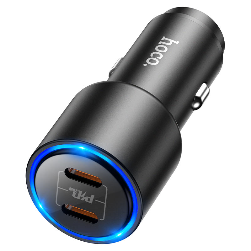 hoco nz3 clear way 40w dual port pd car charger ports