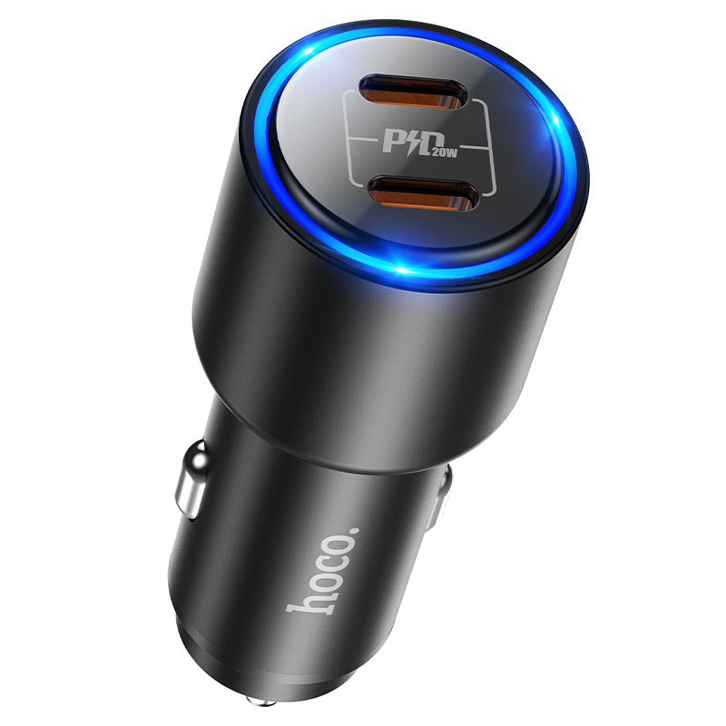 hoco nz3 clear way 40w dual port pd car charger