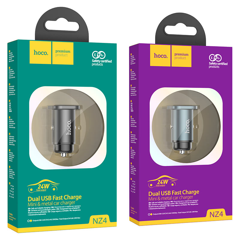 hoco nz4 wise road dual port car charger packages