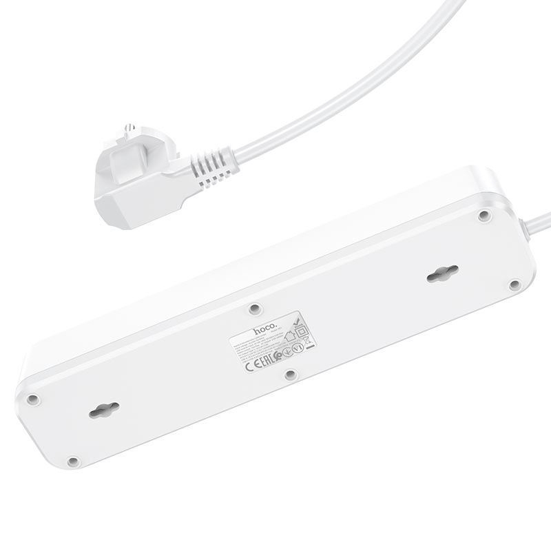 hoco ns1 aura 4 outlets 1c2a power strip with extension cable eu ger holes