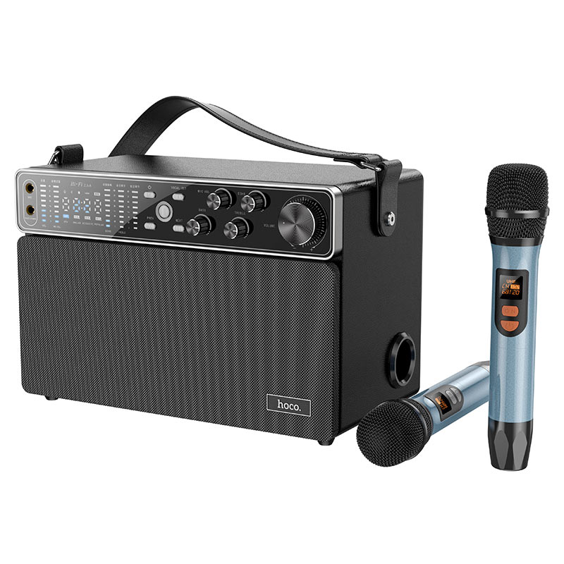 hoco bs50 chanter wireless double mic karaoke bt speaker