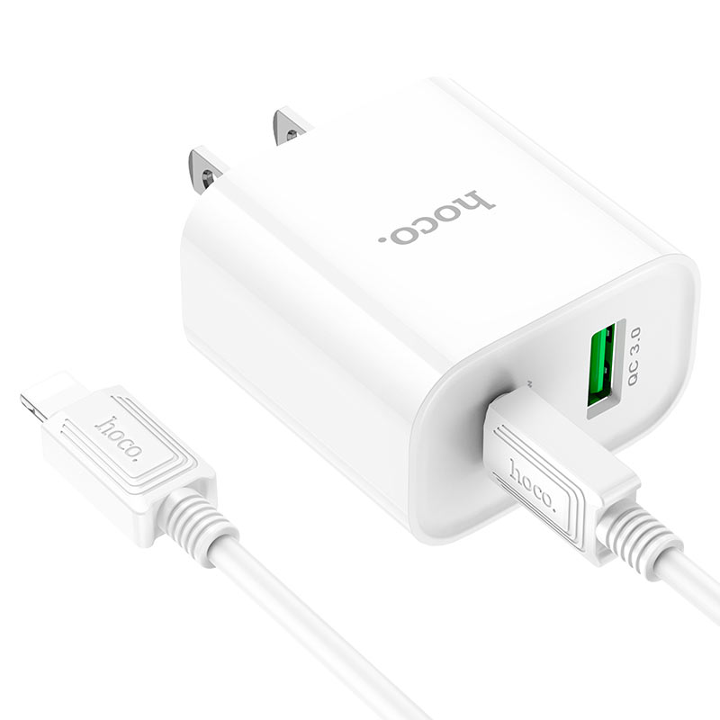 hoco c80 plus rapido pd20w qc3 wall charger us set tc to ltn cable