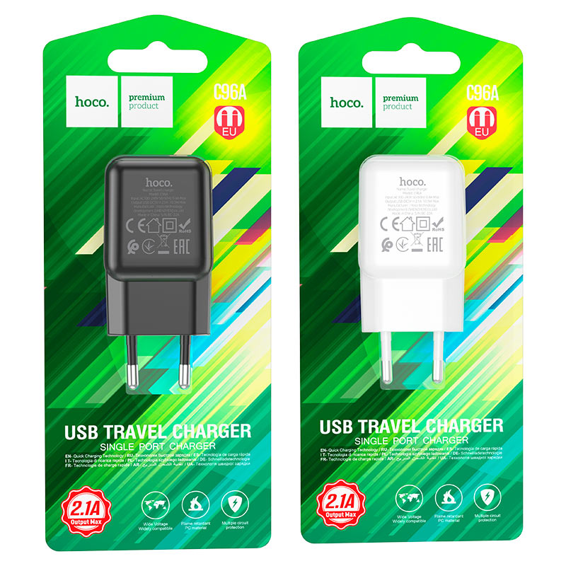 hoco c96a single port wall charger eu packaging
