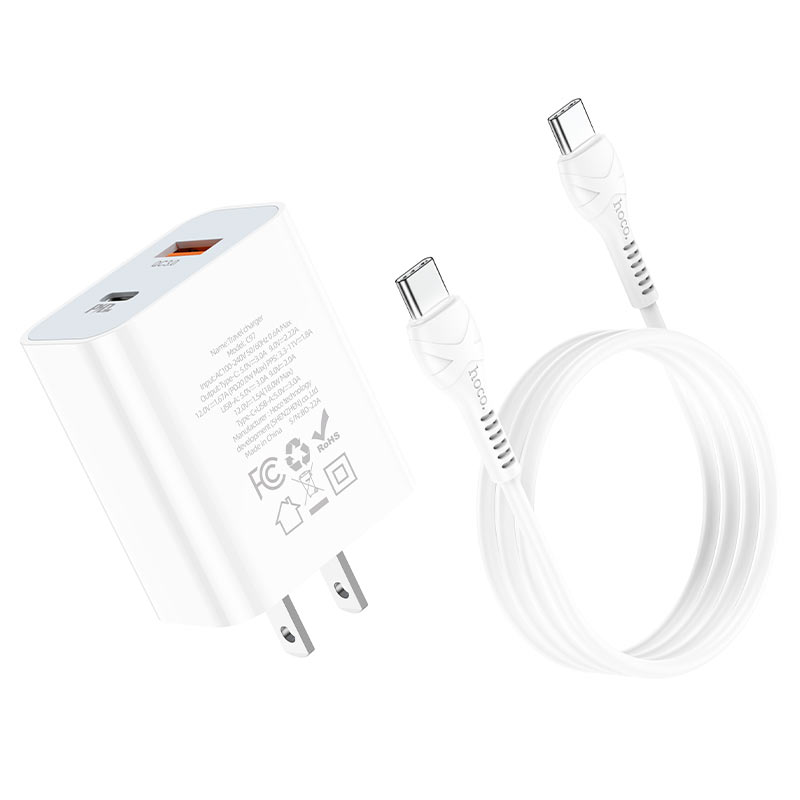 hoco c97 pd20w qc3 wall charger us tc tc set wire