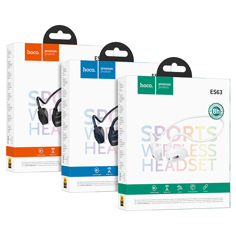 hoco es63 graceful air conduction bt earphones packaging