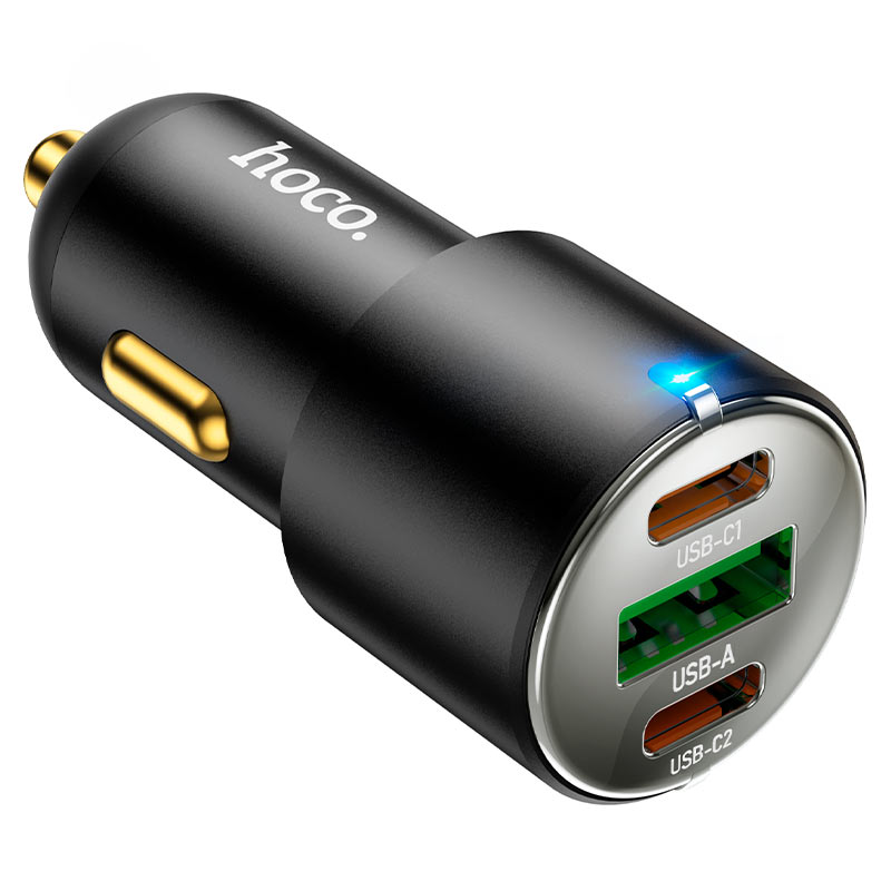 hoco nz6 pd45w 3 port 2c1a car charger indicator