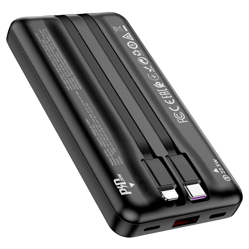 hoco q9 pro shell 22 5wpd20w power bank with cable 10000mah ports