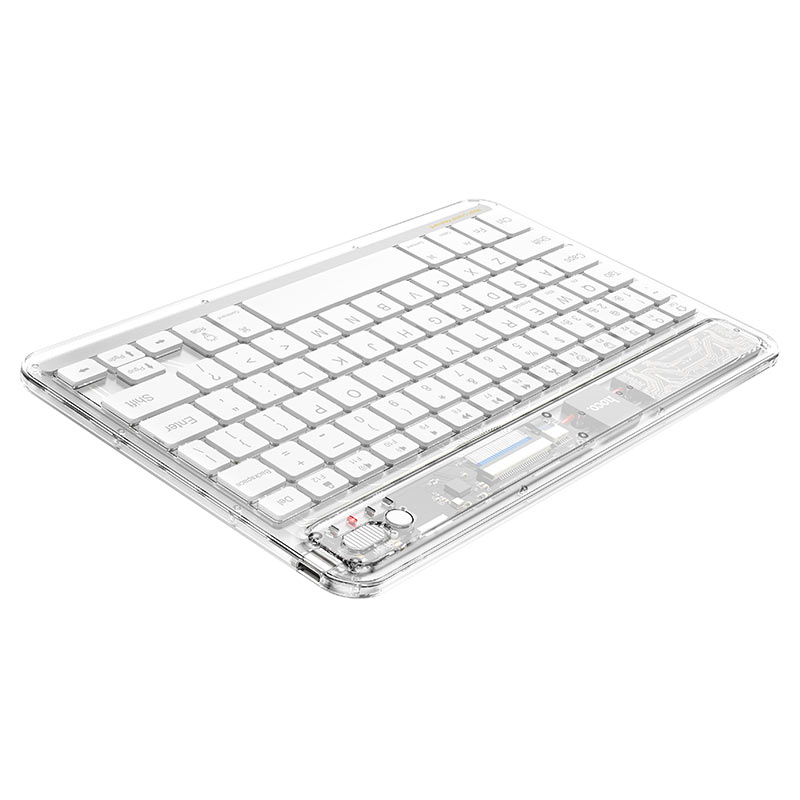 hoco selected s55 transparent discovery edition wireless bt keyboard english port button