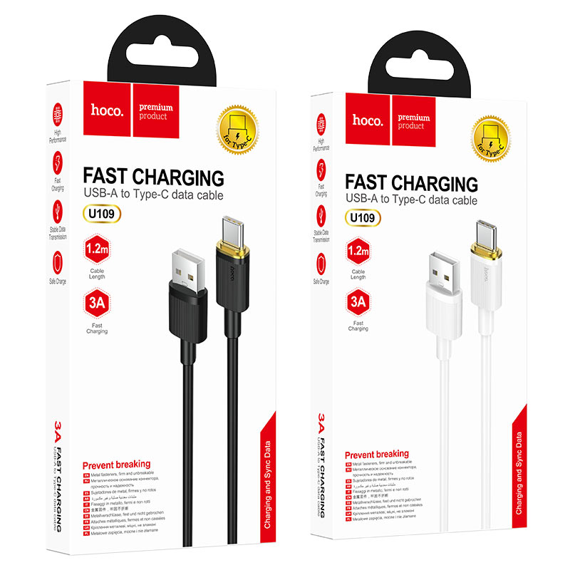 hoco u109 charging data cable usb to tc packaging