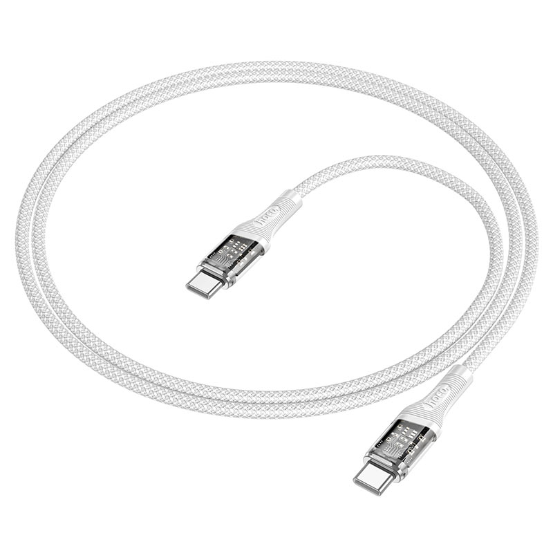 hoco u111 transparent discovery edition 60w charging data cable tc to tc flexible