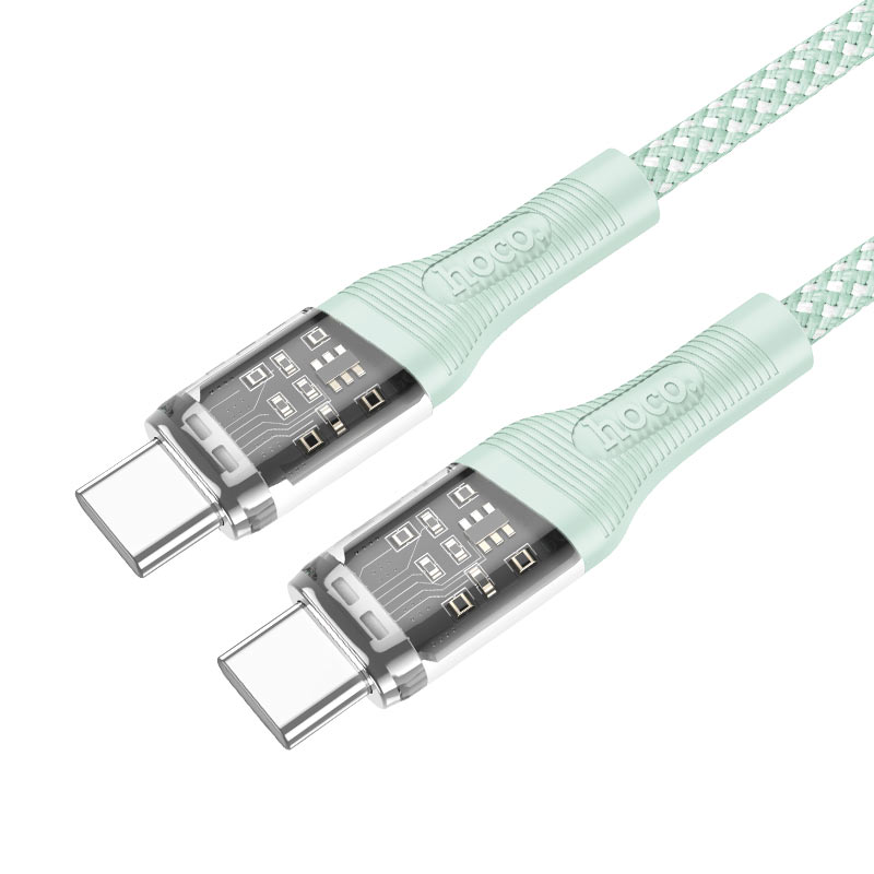 hoco u111 transparent discovery edition 60w charging data cable tc to tc
