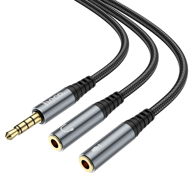 hoco upa21 2in1 3 5mm audio cable male to 2xfemale connectors