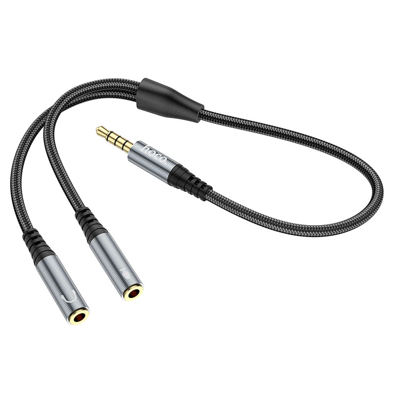 hoco upa21 2in1 3 5mm audio cable male to 2xfemale cord