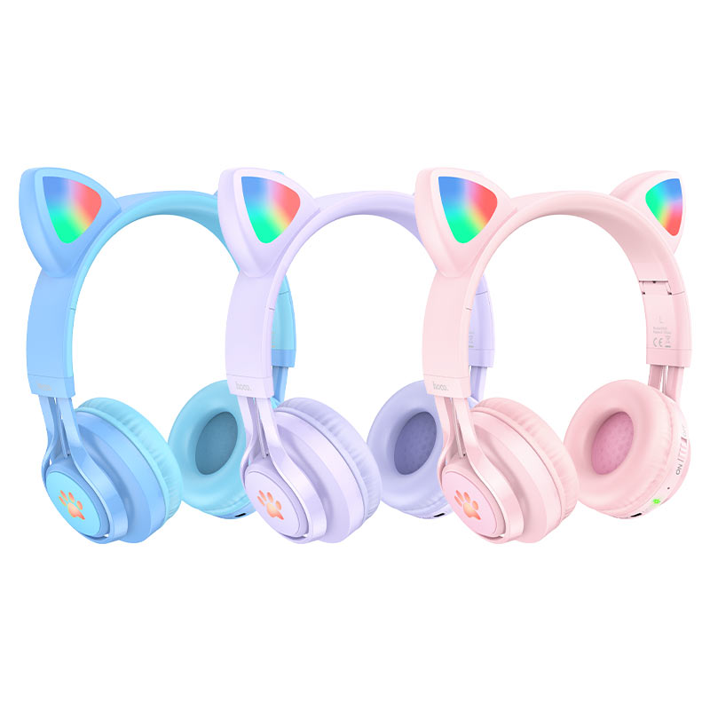 hoco w39 cat ear kids bt headphones colors
