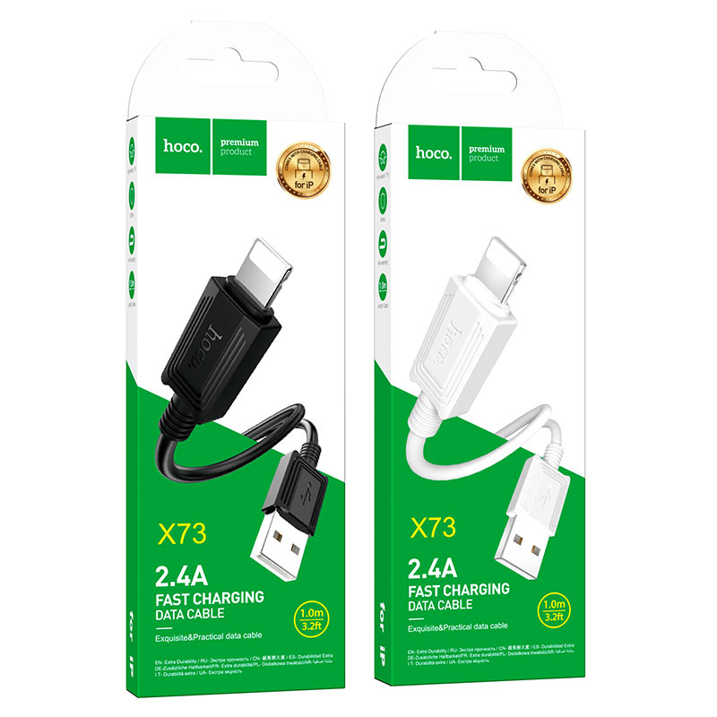 hoco x73 charging data cable usb to ltn packaging