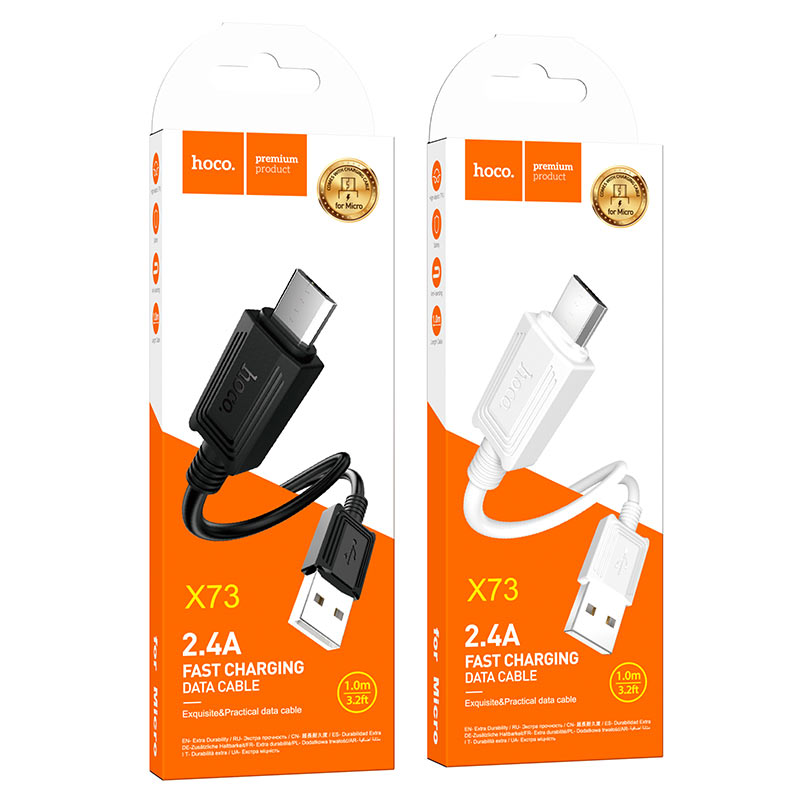 hoco x73 charging data cable usb to musb packaging