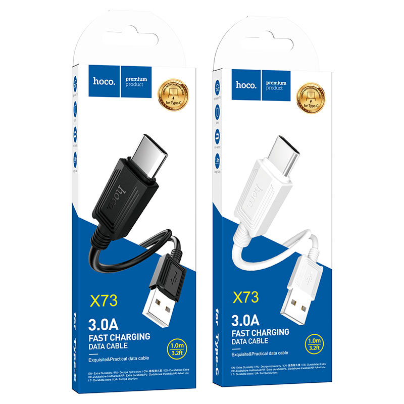 hoco x73 charging data cable usb to tc packaging