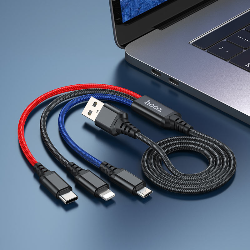 hoco x76 3in1 super charging cable ltn tc musb overview