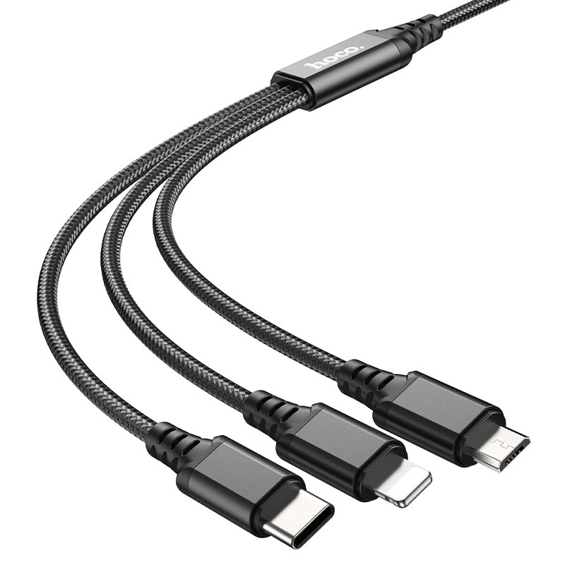 hoco x76 3in1 super charging cable ltn tc musb plugs