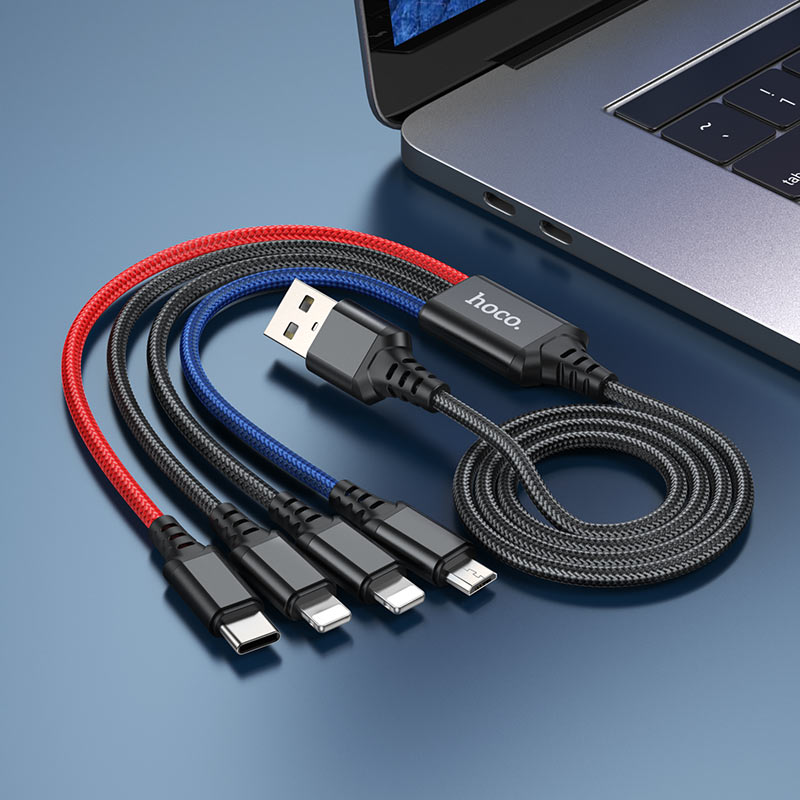 hoco x76 4in1 super charging cable 2xltn tc musb overview