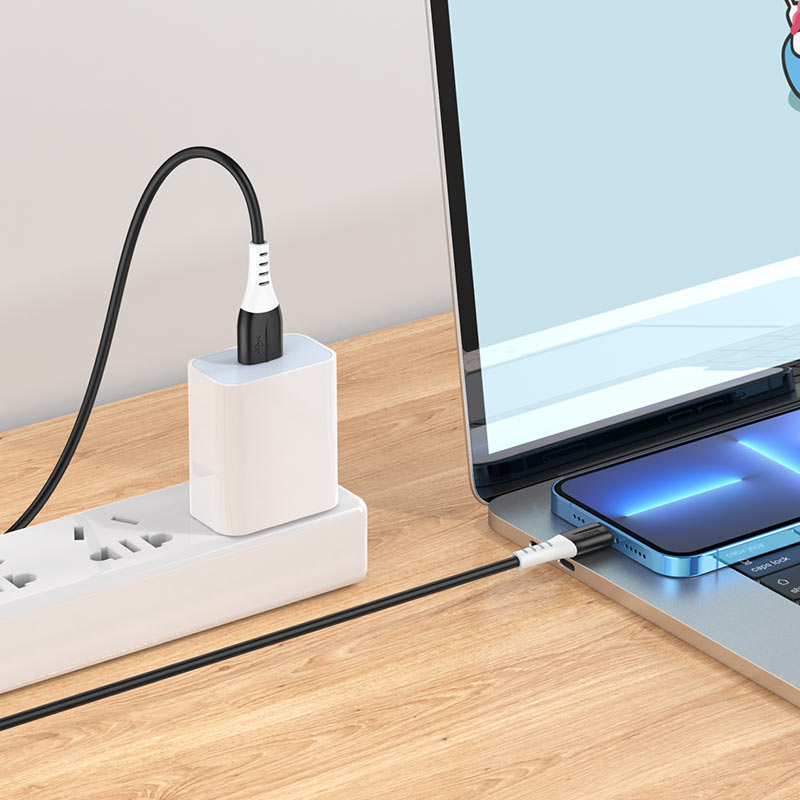 hoco x82 silicone charging data cable usb to ltn interior