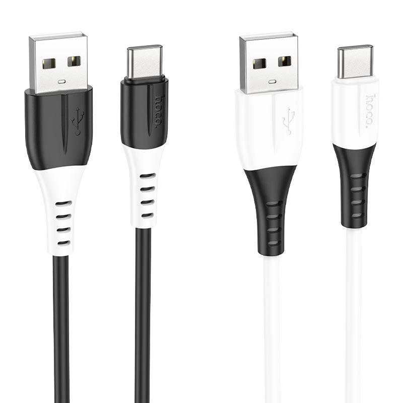 hoco x82 silicone charging data cable usb to tc colors