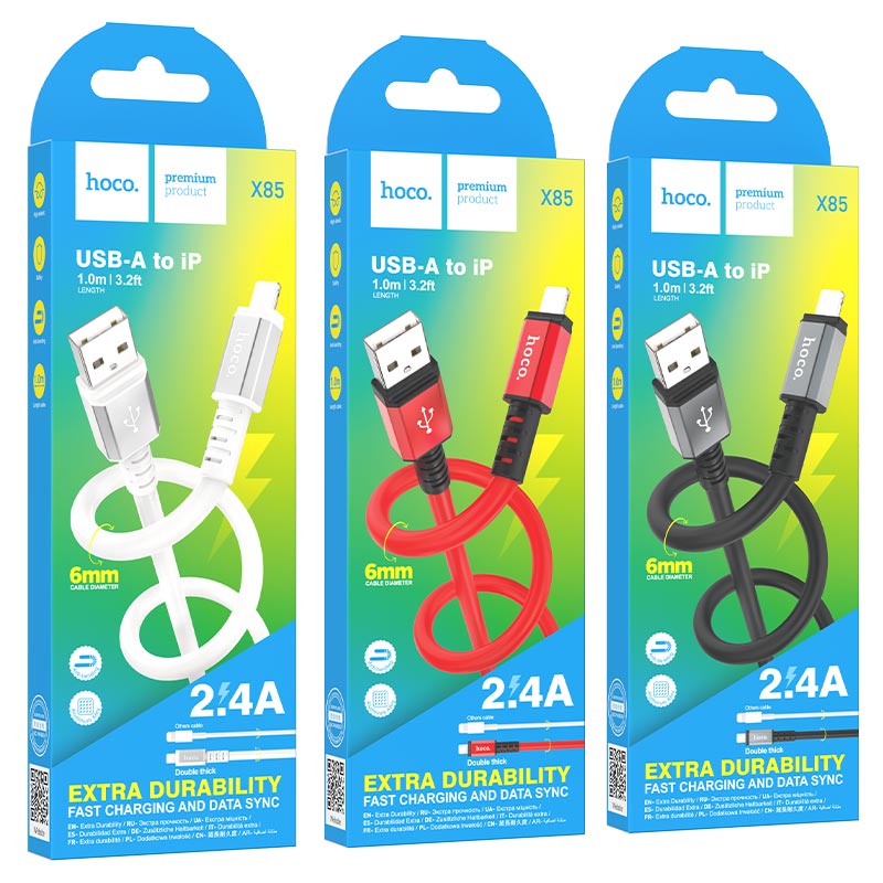 hoco x85 strength charging data cable usb to ltn packaging