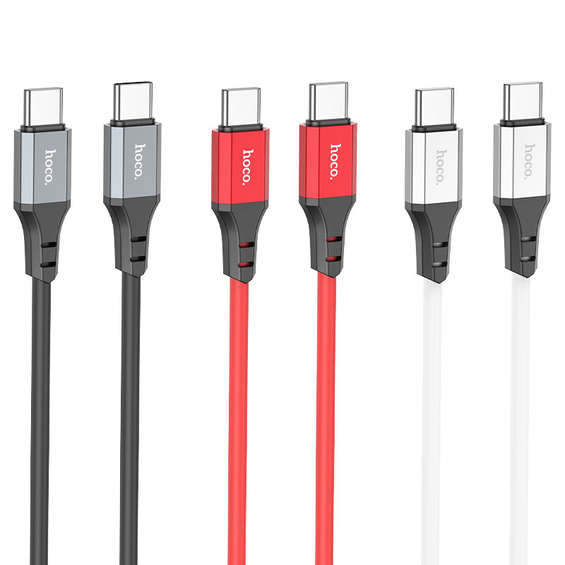 hoco x86 spear 60w silicone charging data cable tc to tc colors