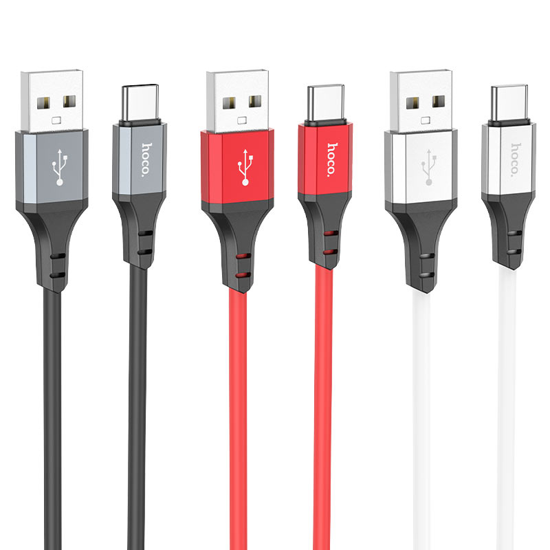 hoco x86 spear silicone charging data cable usb to tc colors