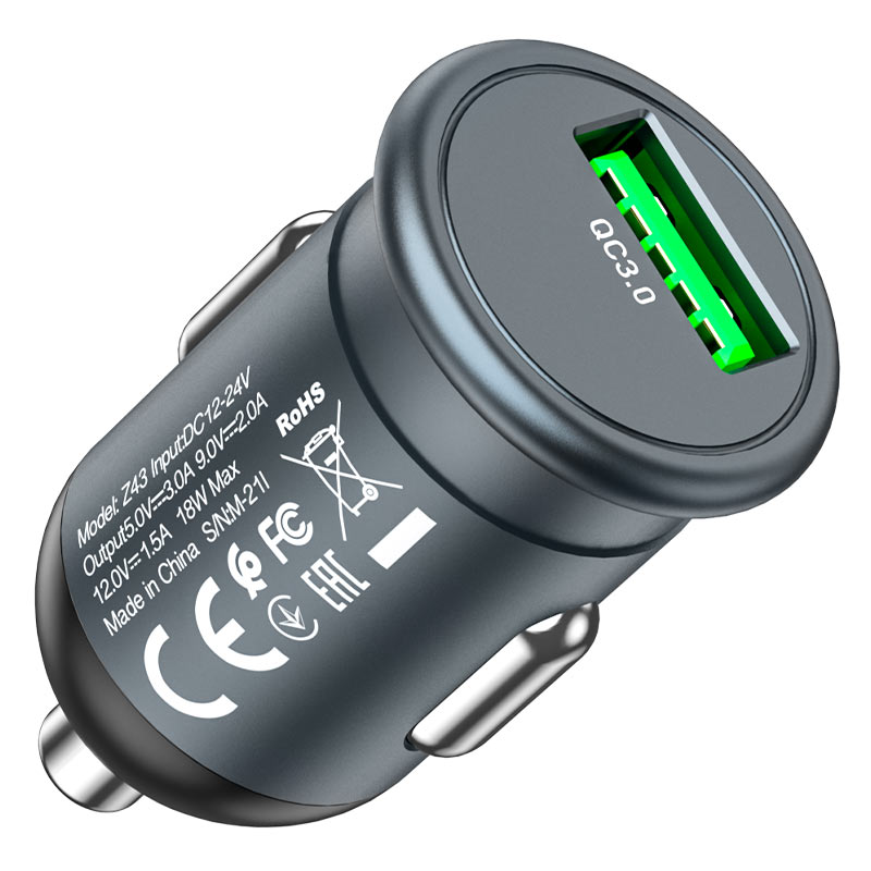 hoco z43 mighty single port qc3 car charger specs
