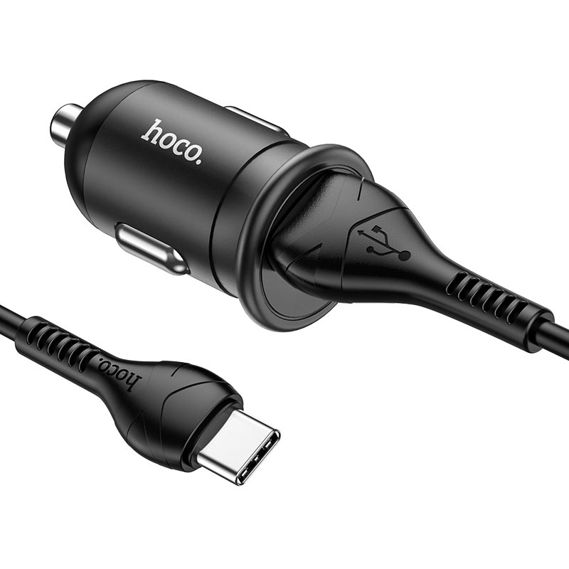 hoco z43 mighty single port qc3 car charger usb tc set connector