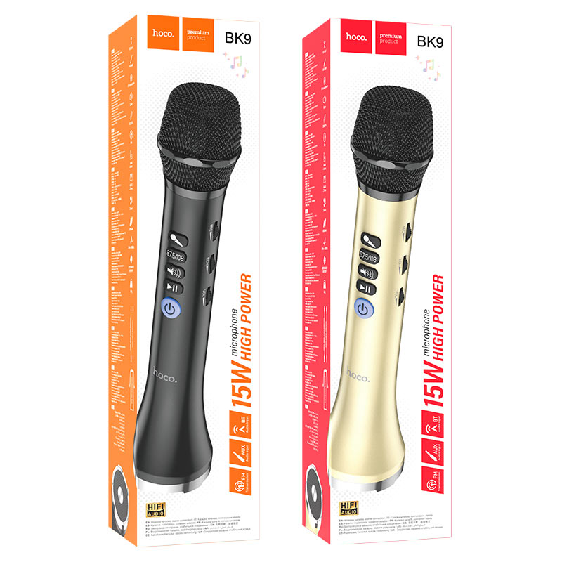 hoco bk9 singing karaoke microphone packaging