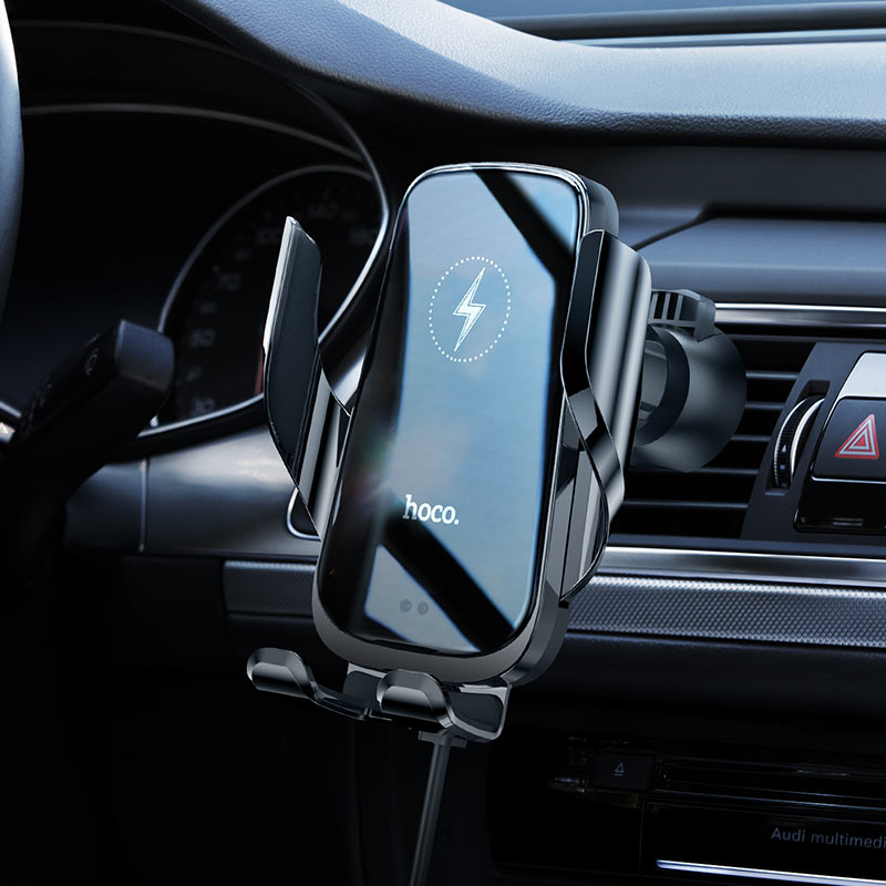 hoco ca202 enlightener infrared induction wireless charing car holder interior